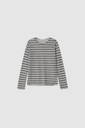 SHEER STRIPE TEE - GREY