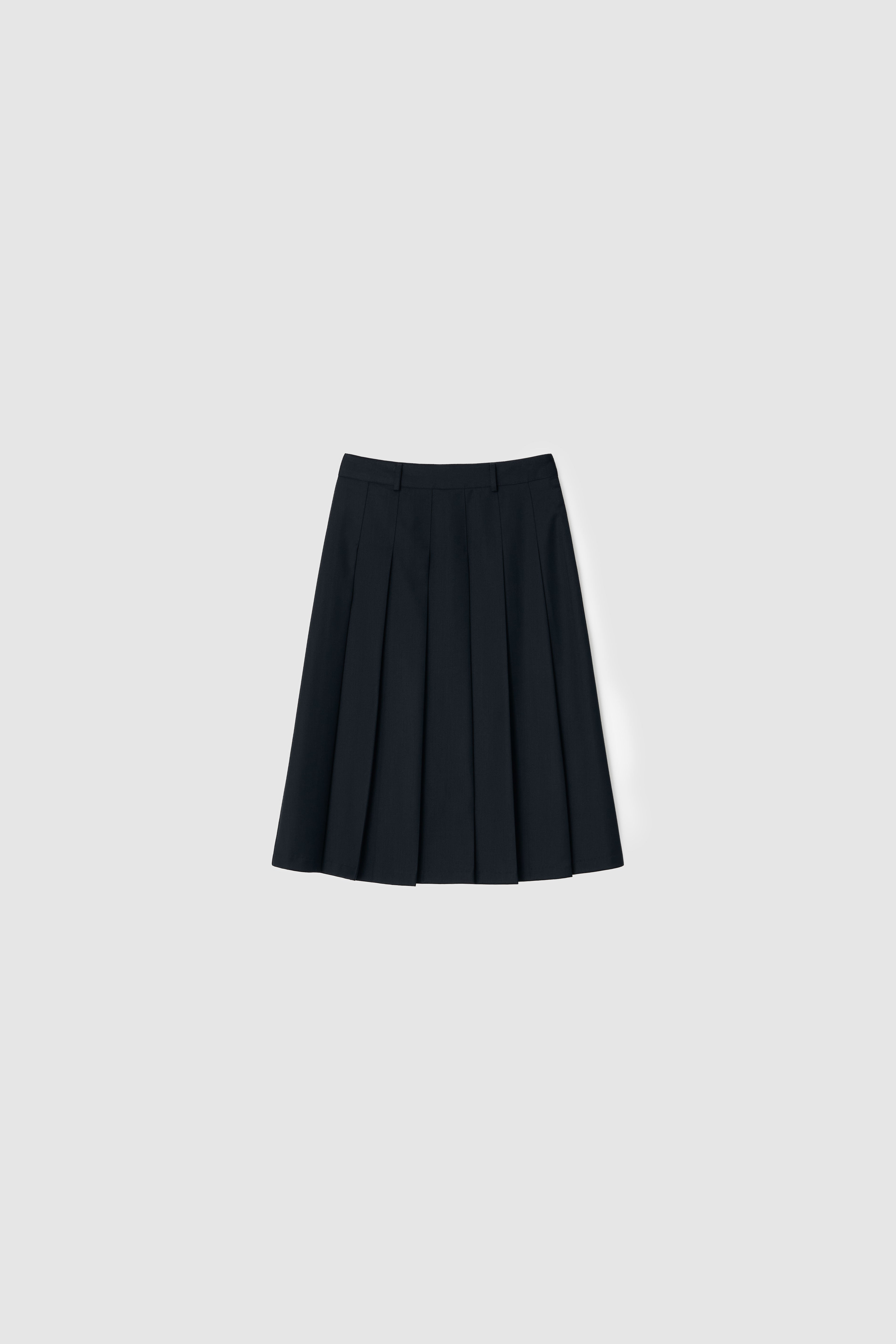 PLEATS SKIRT - NAVY