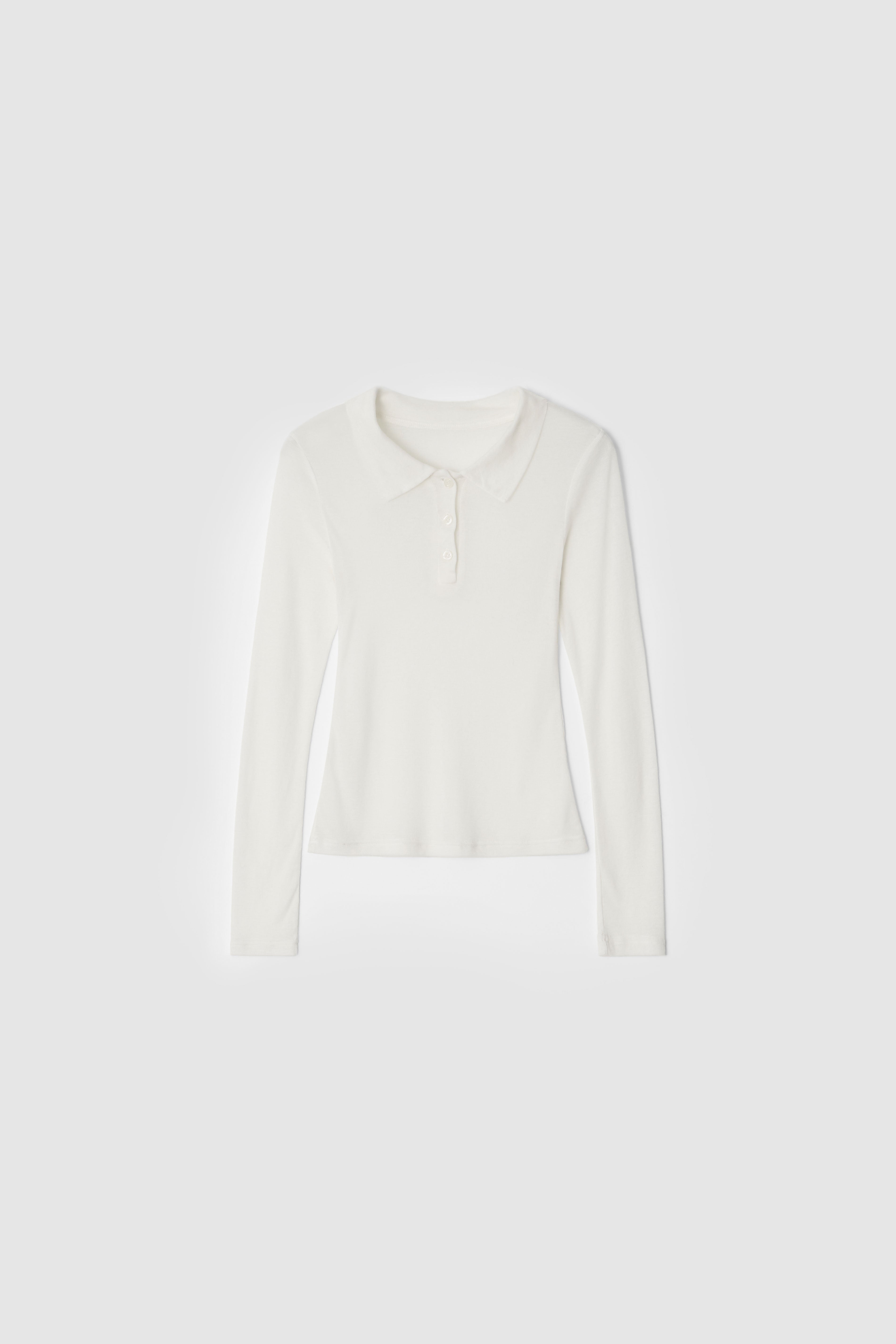 SEETHROUGH POLO TEE - IVORY