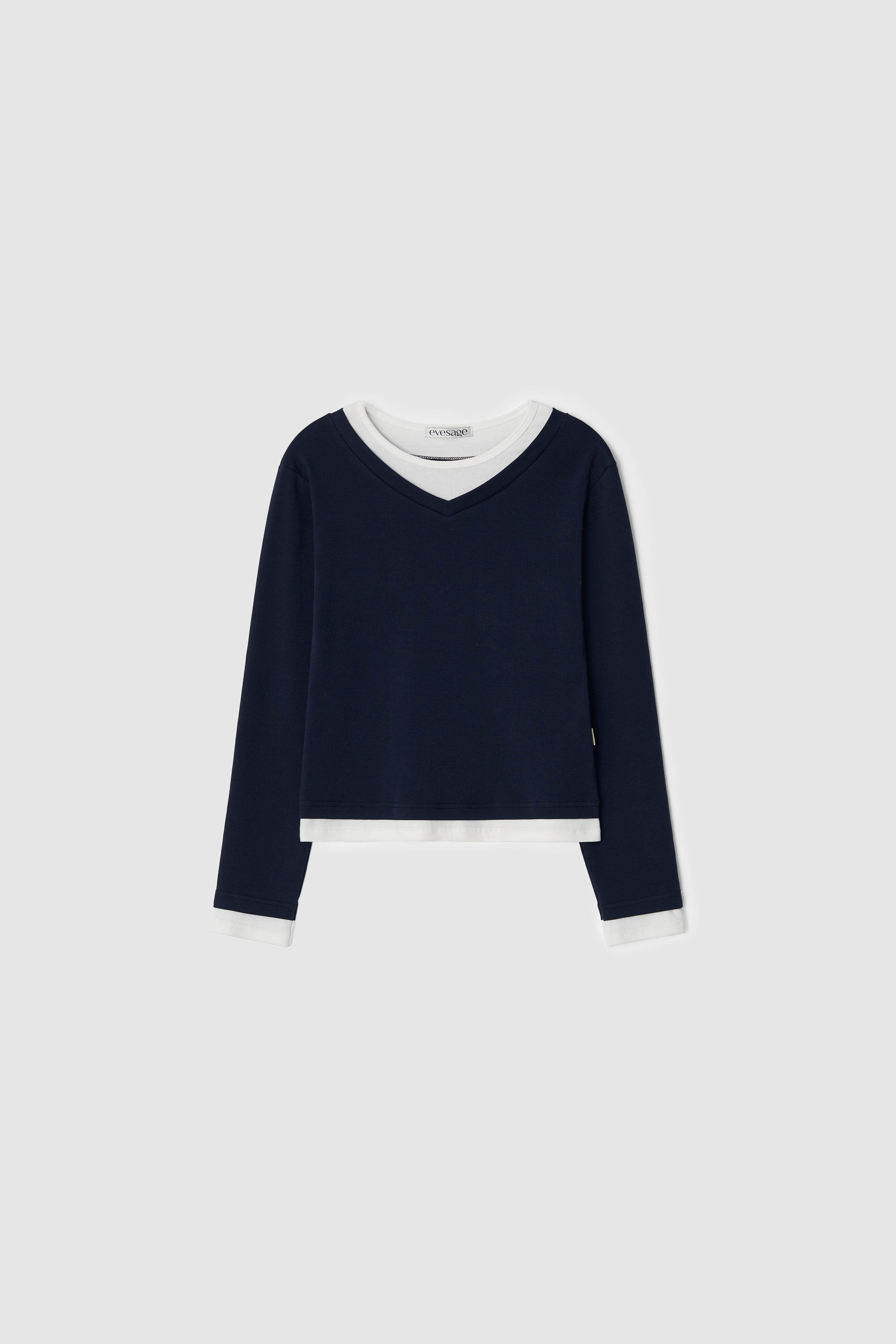 LAYERED TEE - NAVY