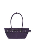 Mini belted boat bag (suede grape)