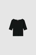 BOATNECK TEE - BLACK