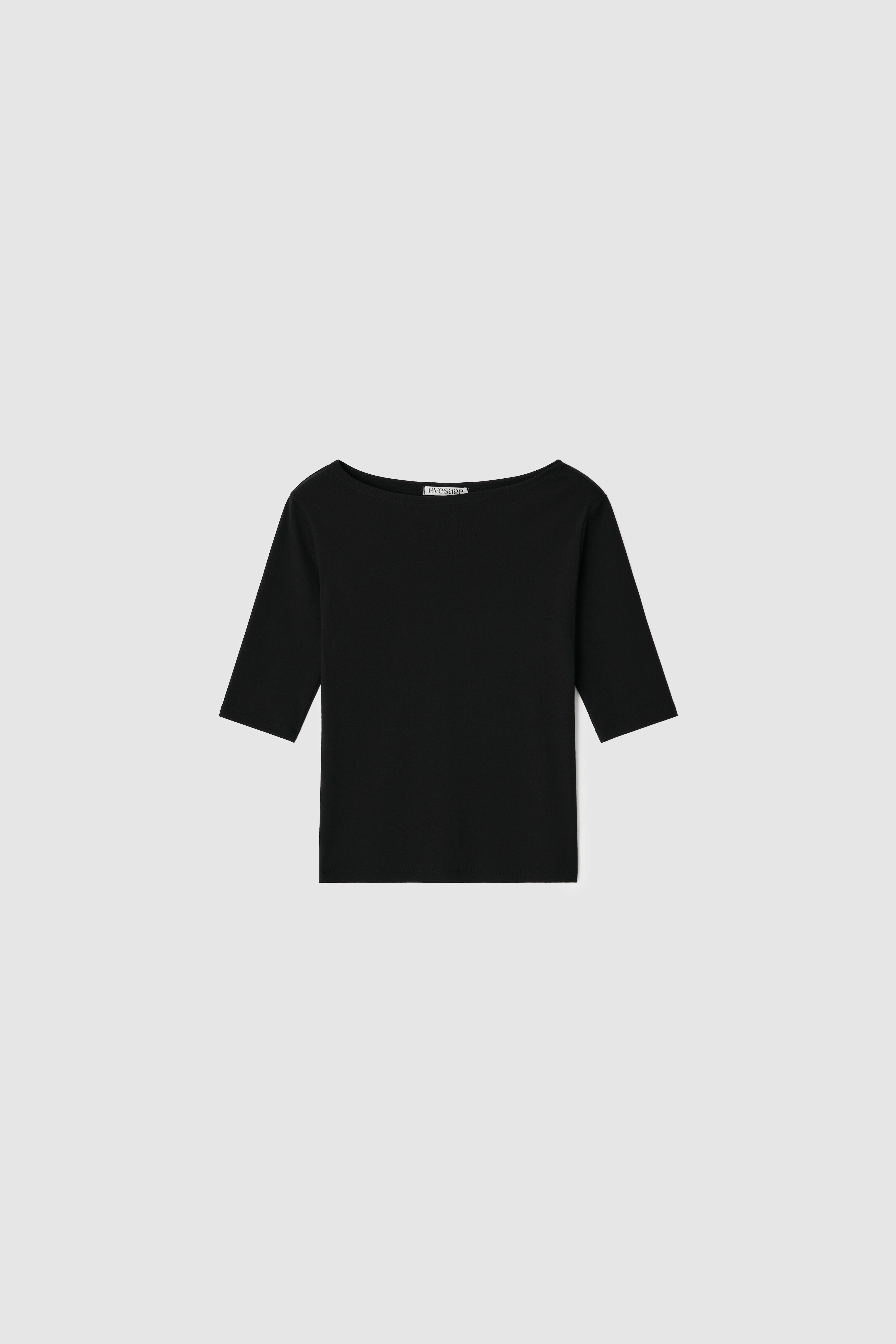 BOATNECK TEE - BLACK