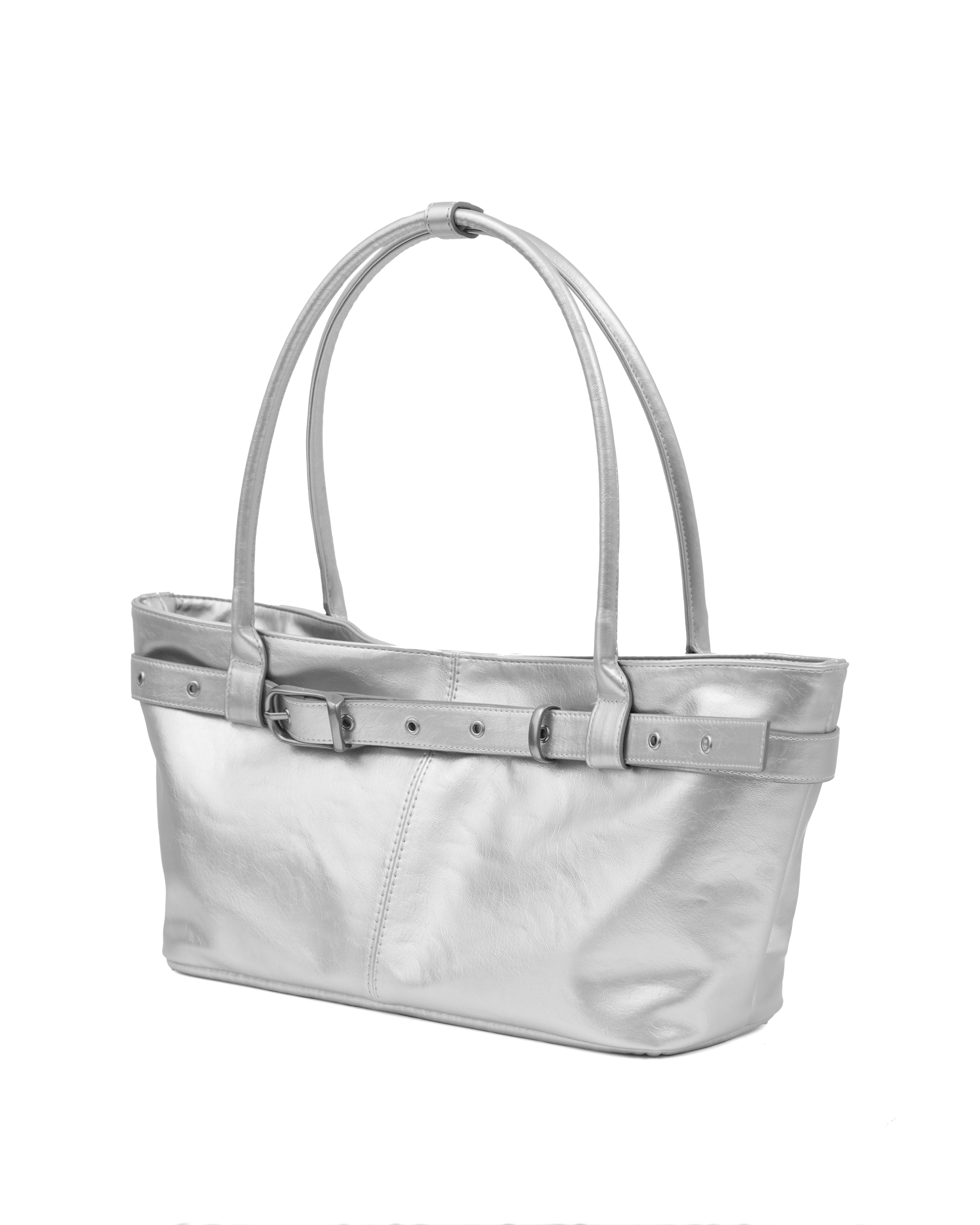 belted boat bag (silver)