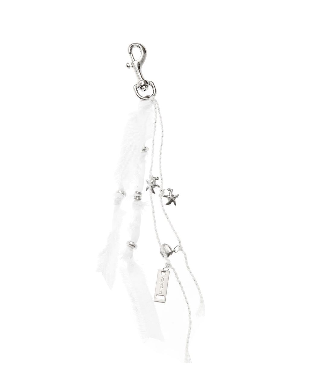 y fringe keyring (feather white)