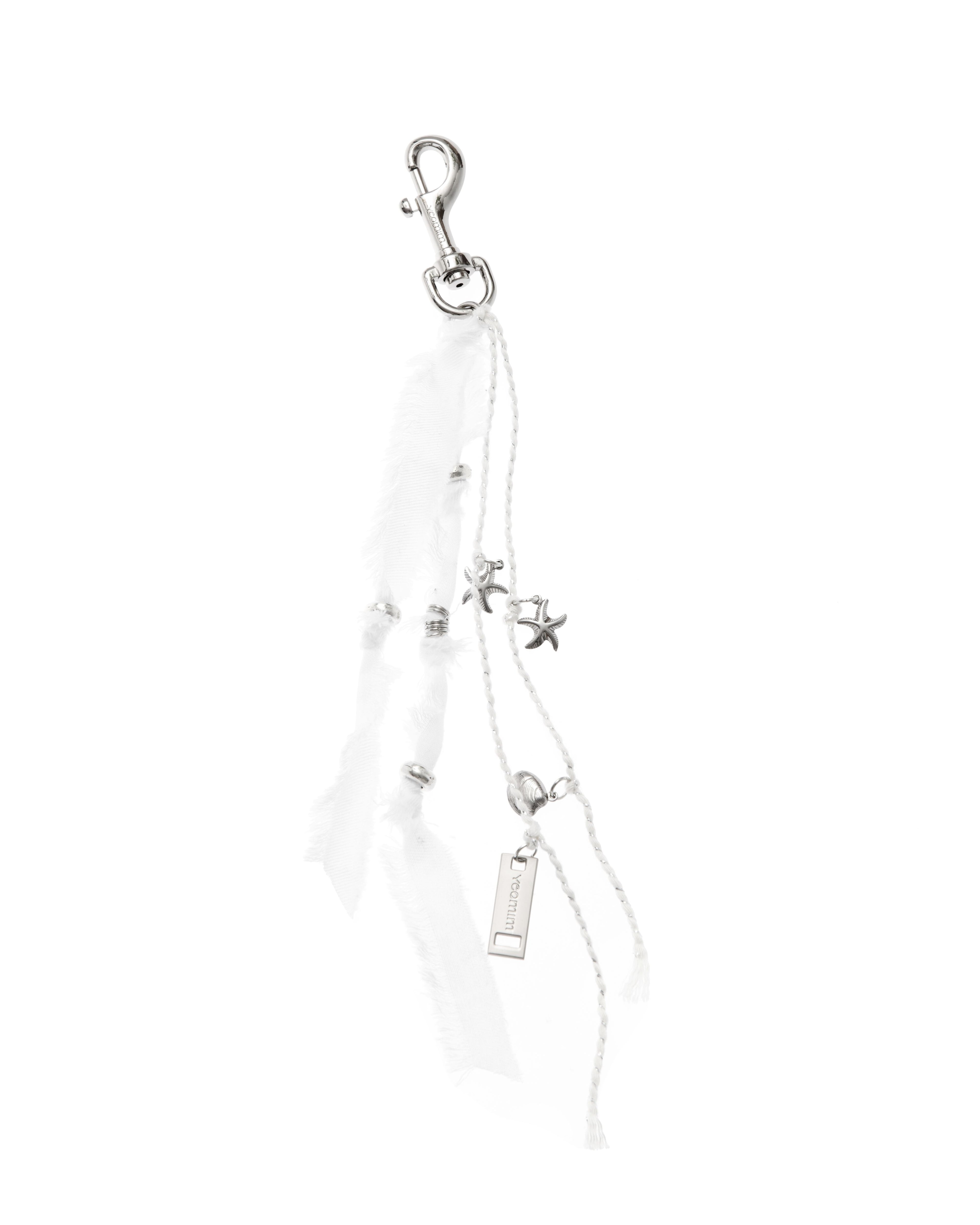 y fringe keyring (feather white)