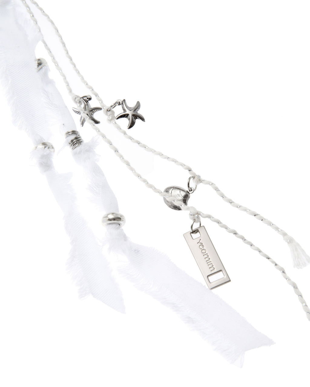 y fringe keyring (feather white)