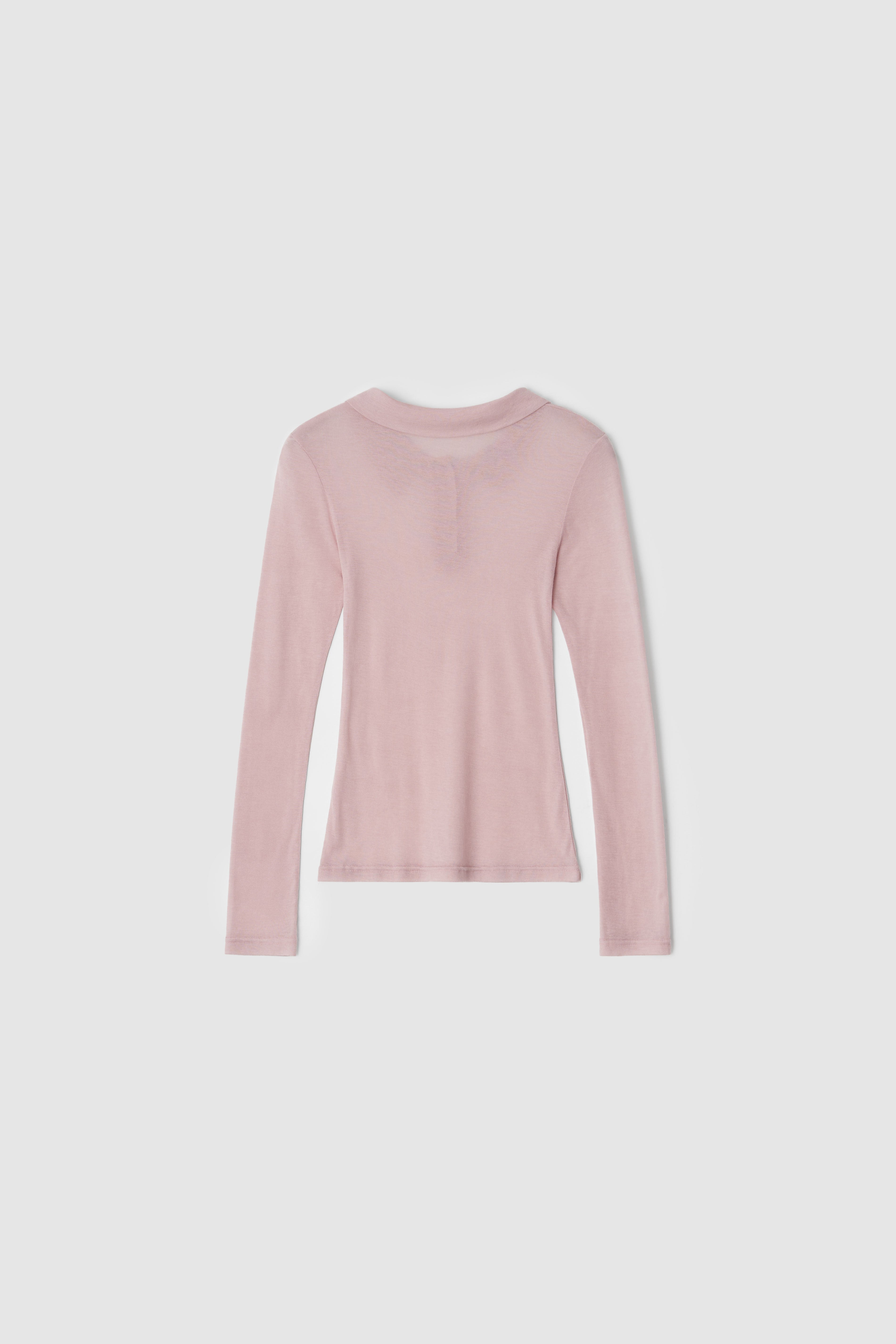 SEETHROUGH POLO TEE - PINK