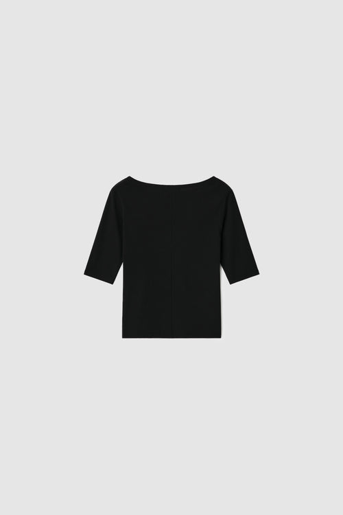 BOATNECK TEE - BLACK
