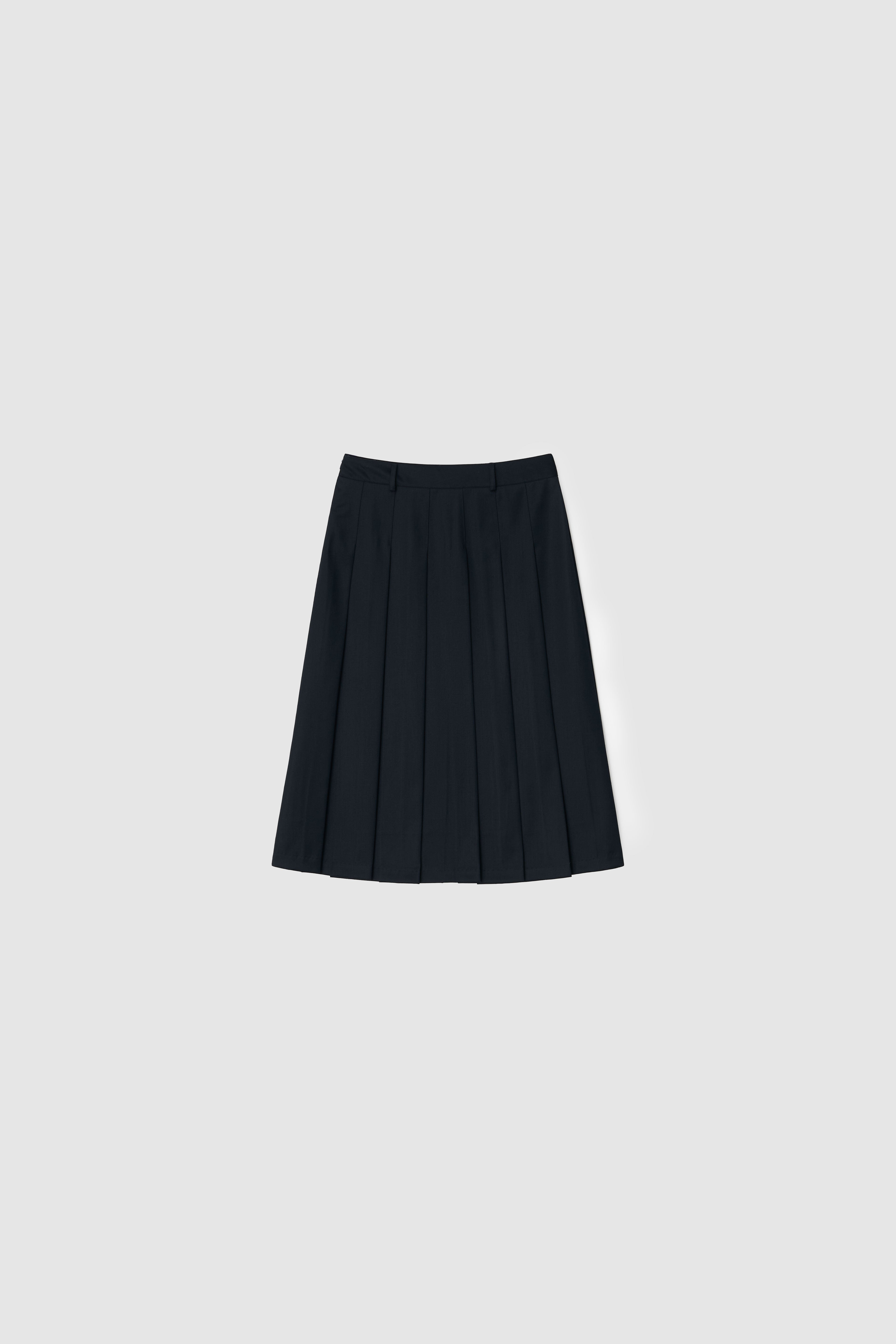 PLEATS SKIRT - NAVY