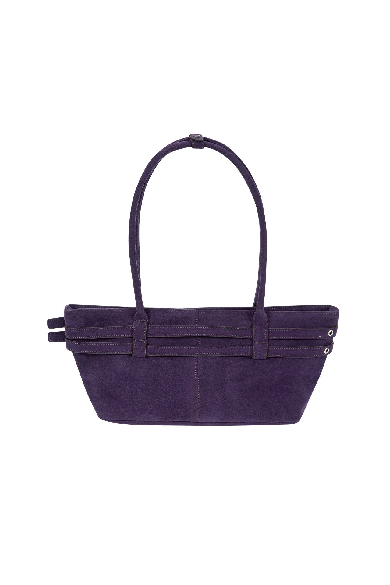 Mini belted boat bag (suede grape)