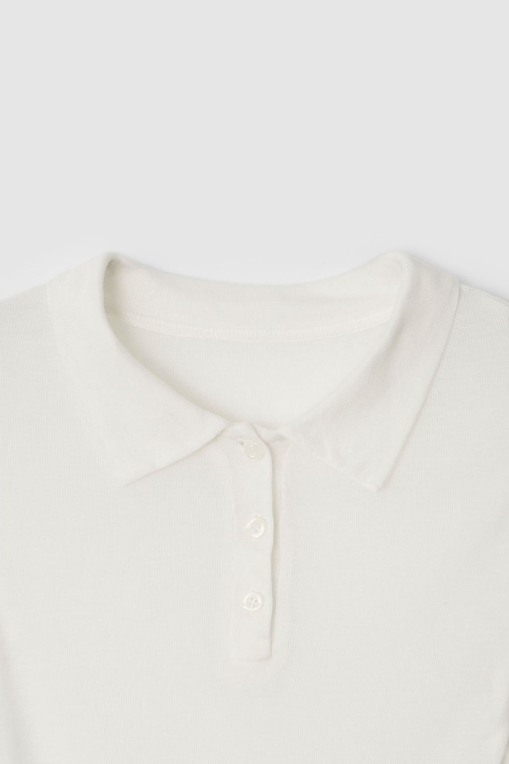 SEETHROUGH POLO TEE - IVORY