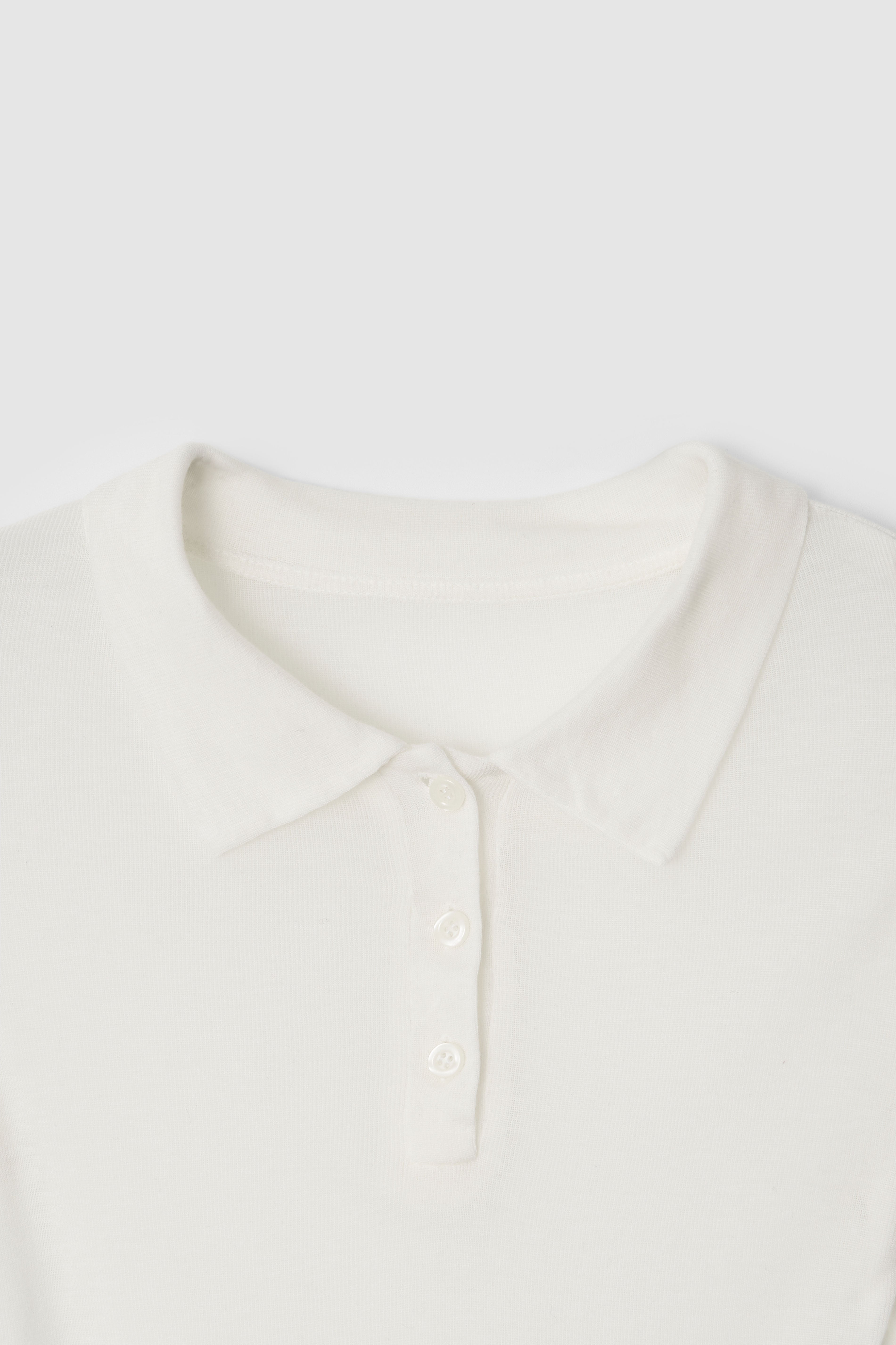 SEETHROUGH POLO TEE - IVORY