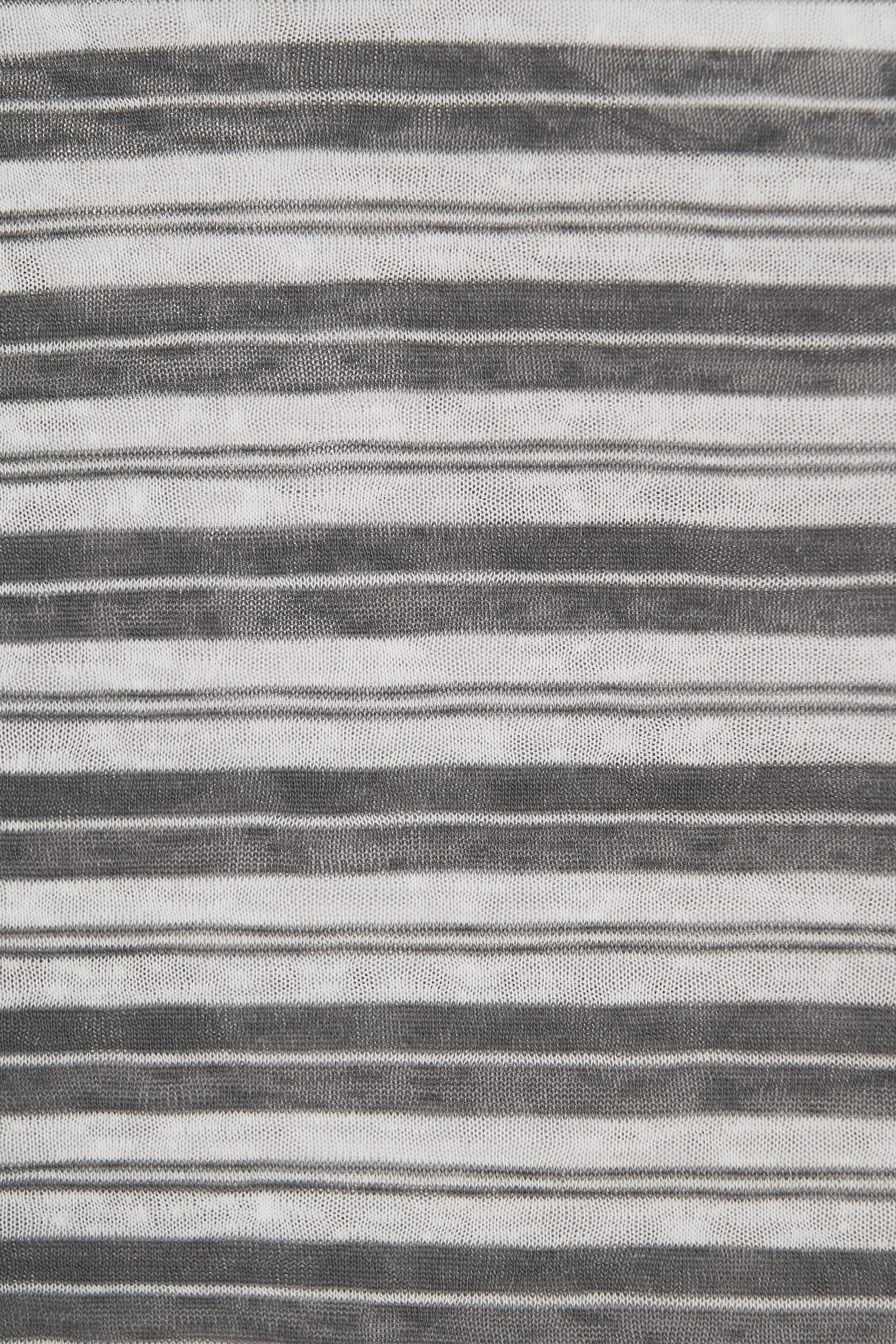 SHEER STRIPE TEE - GREY