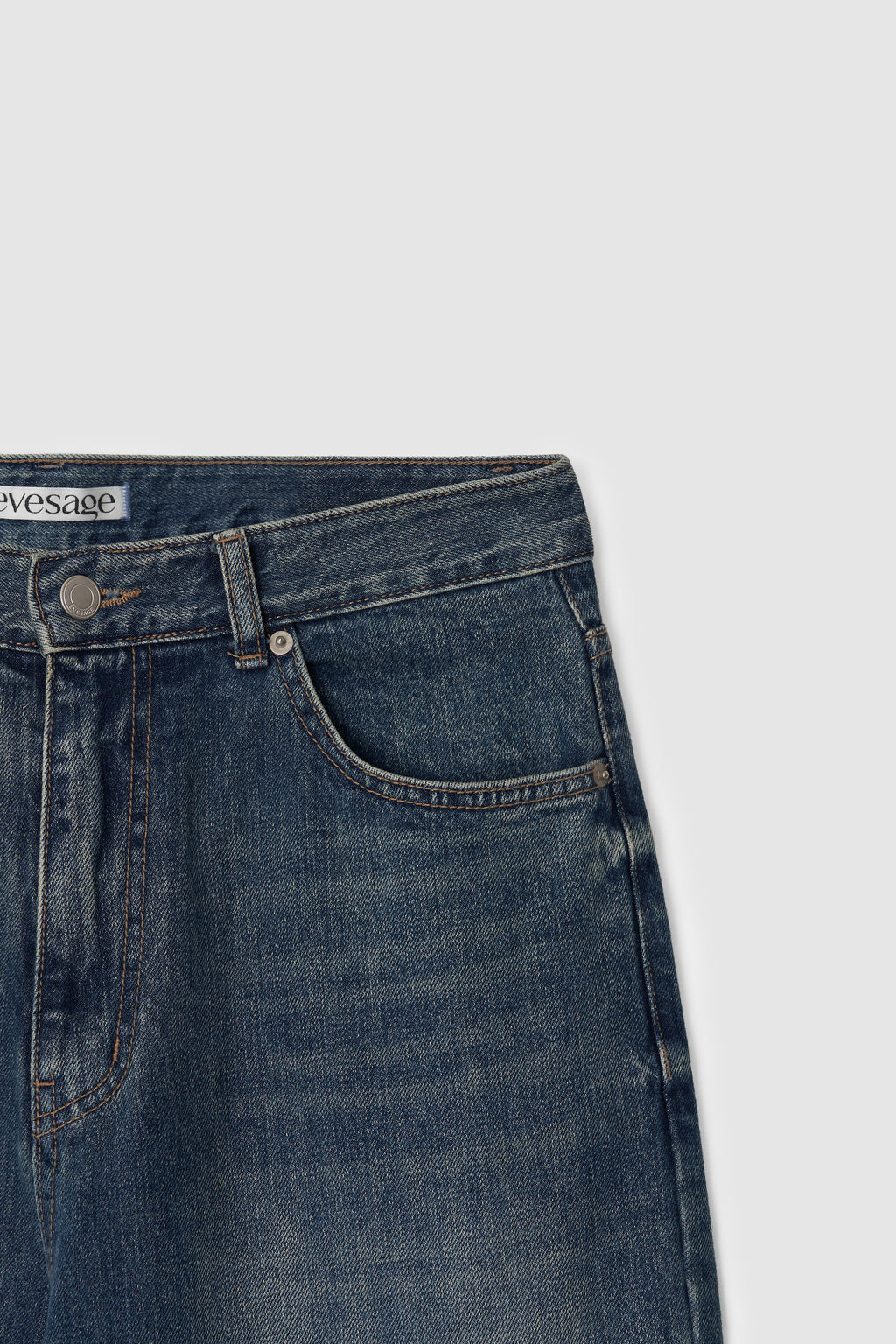 LOW RISE WIDE DENIM - DEEP BLUE