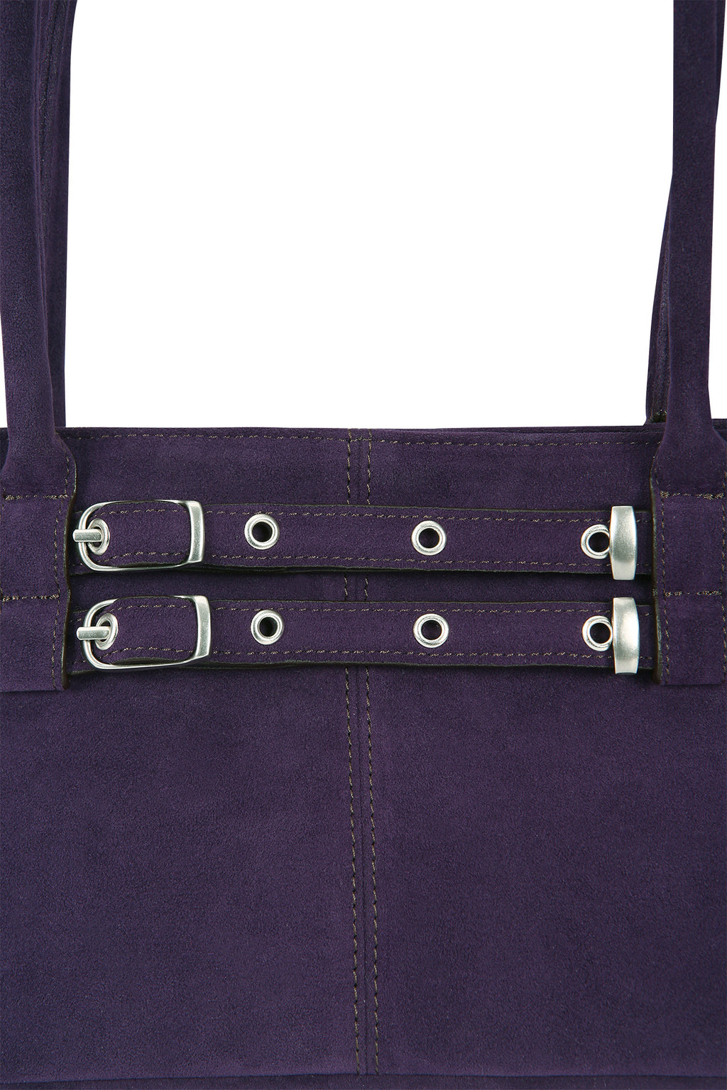 Mini belted boat bag (suede grape)