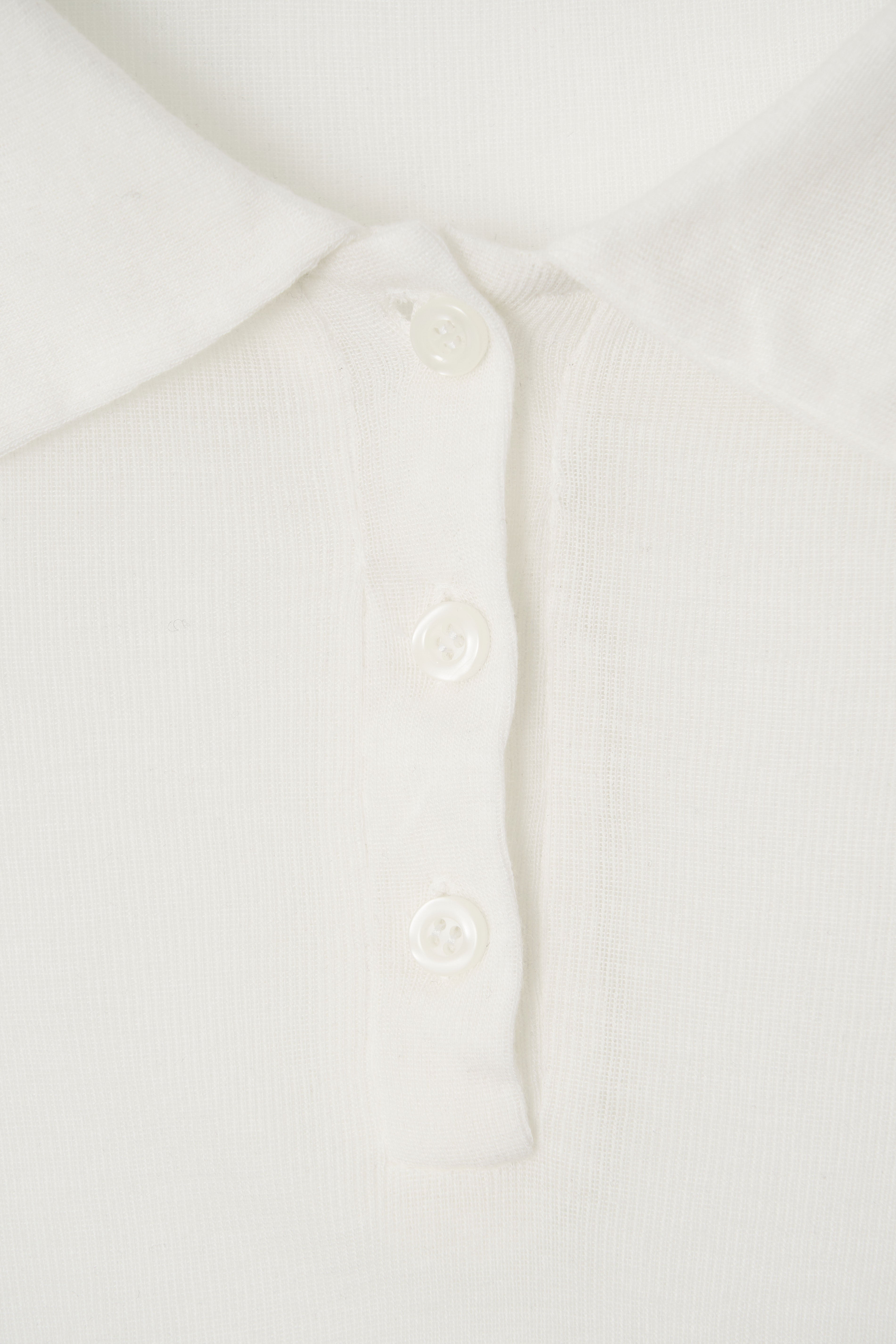 SEETHROUGH POLO TEE - IVORY