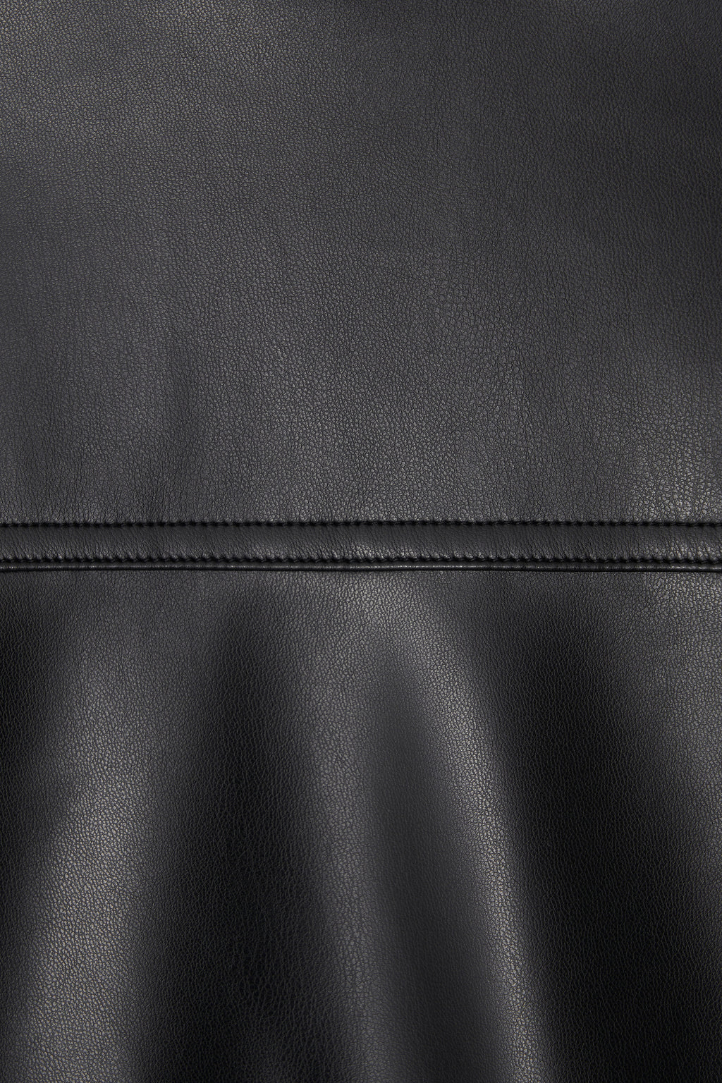 LEATHER HALF COAT - BLACK