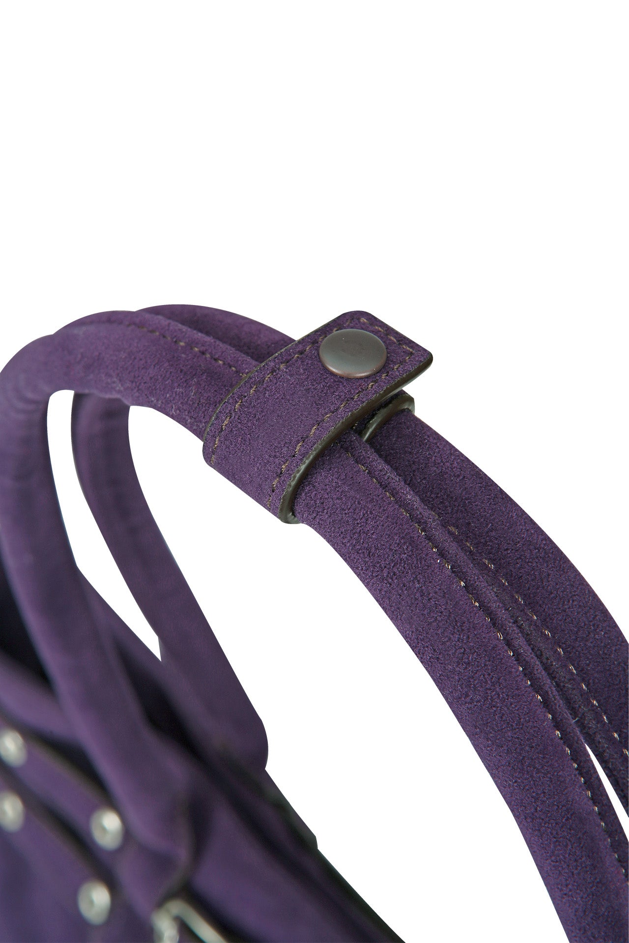 Mini belted boat bag (suede grape)
