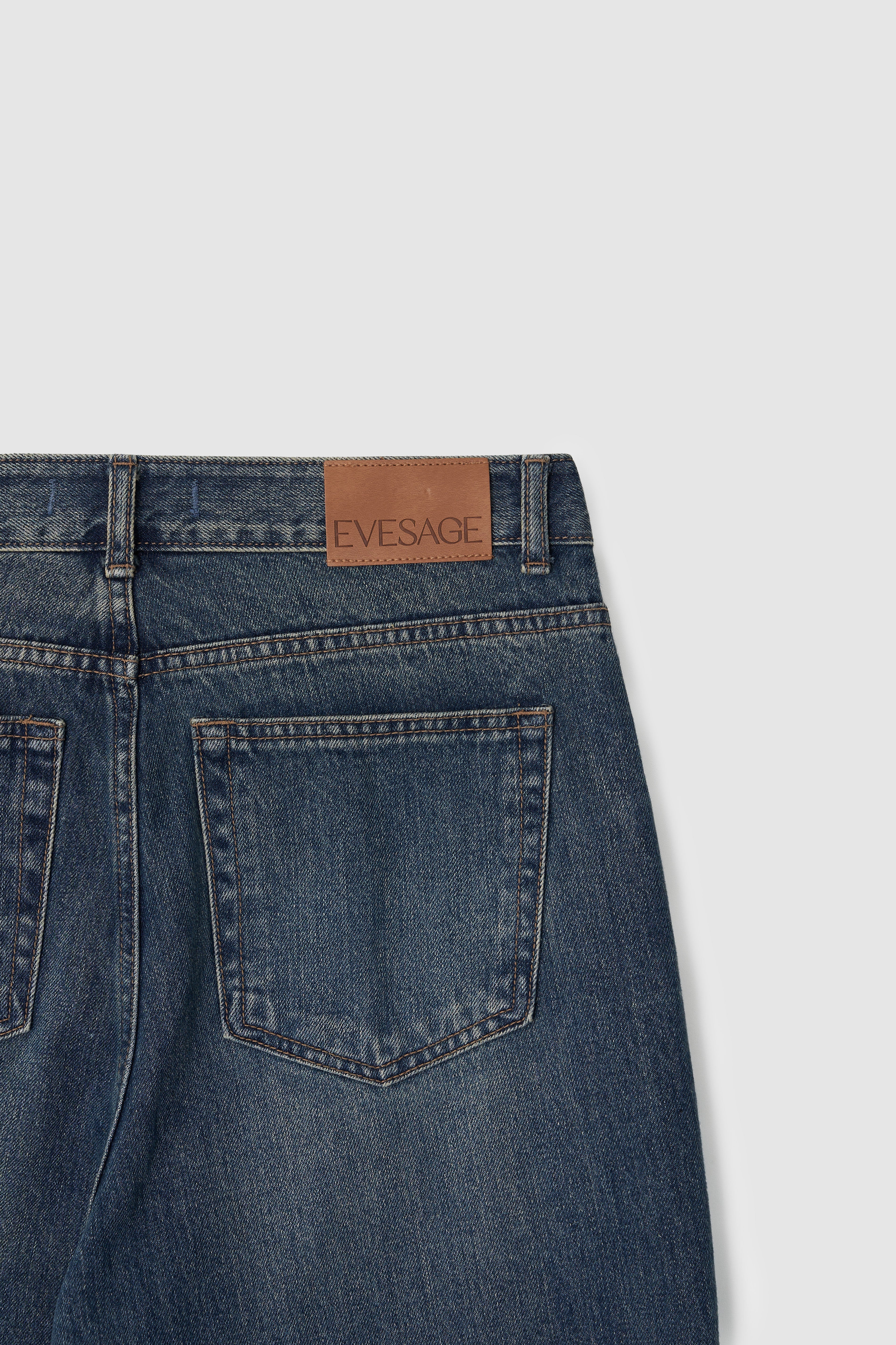 LOW RISE WIDE DENIM - DEEP BLUE