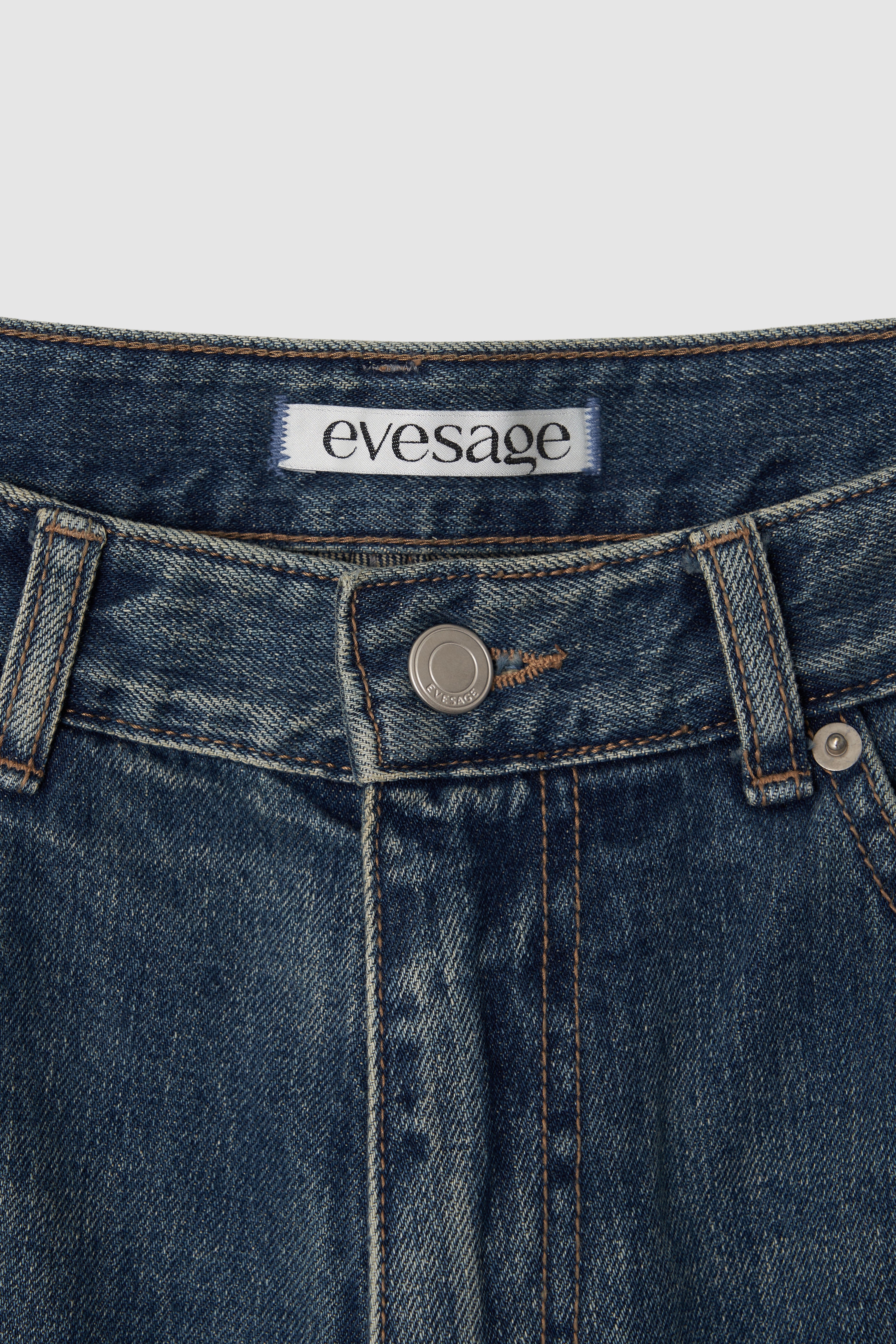 LOW RISE WIDE DENIM - DEEP BLUE