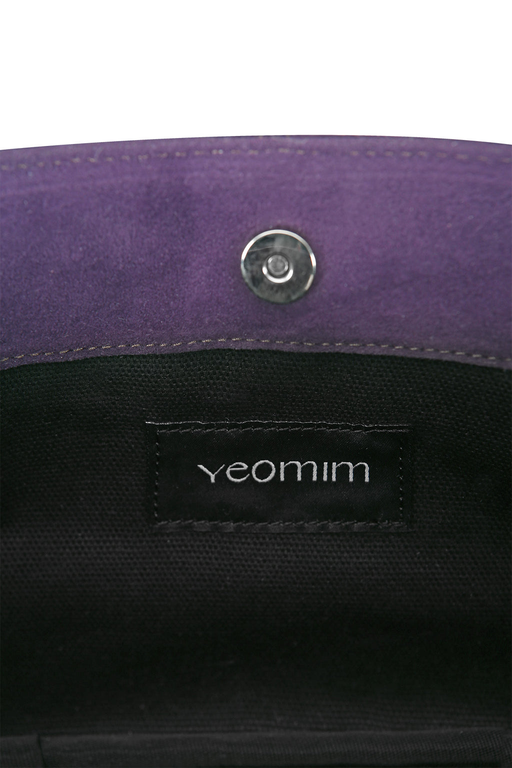 Mini belted boat bag (suede grape)