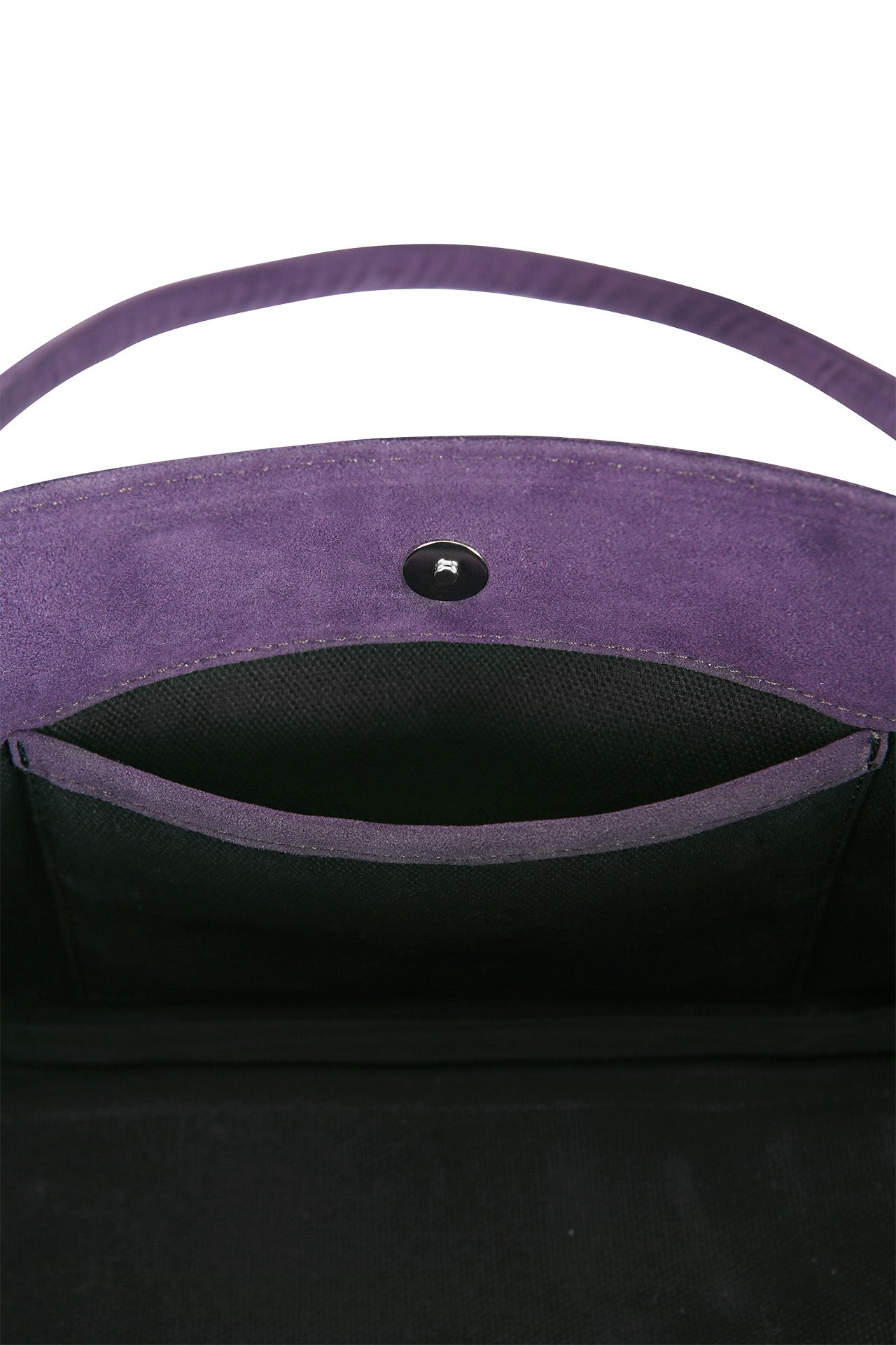 Mini belted boat bag (suede grape)