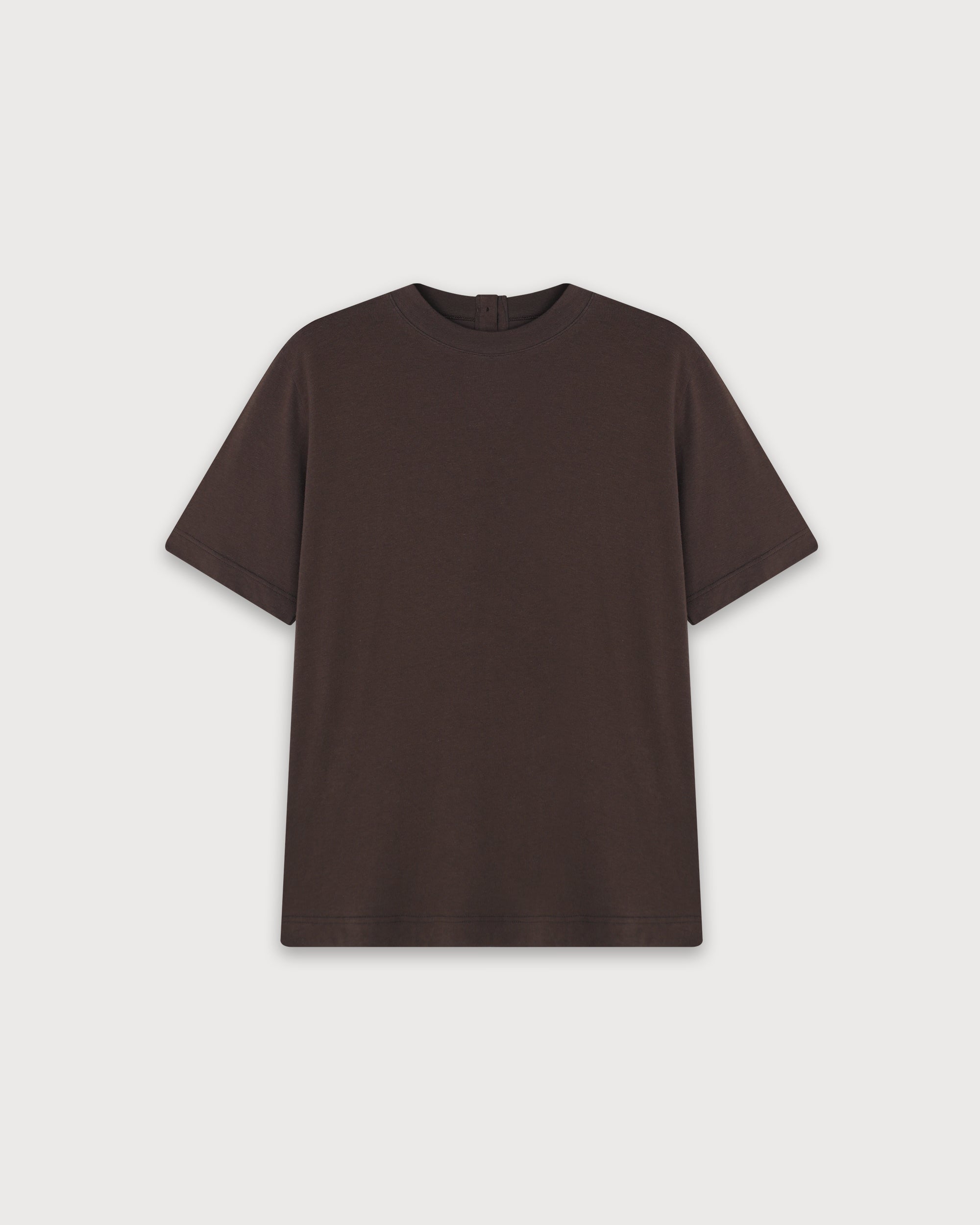 Row Button T shirt - Brwon