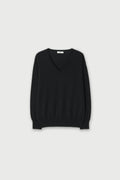 Time Cotton V Neck Knit - Black