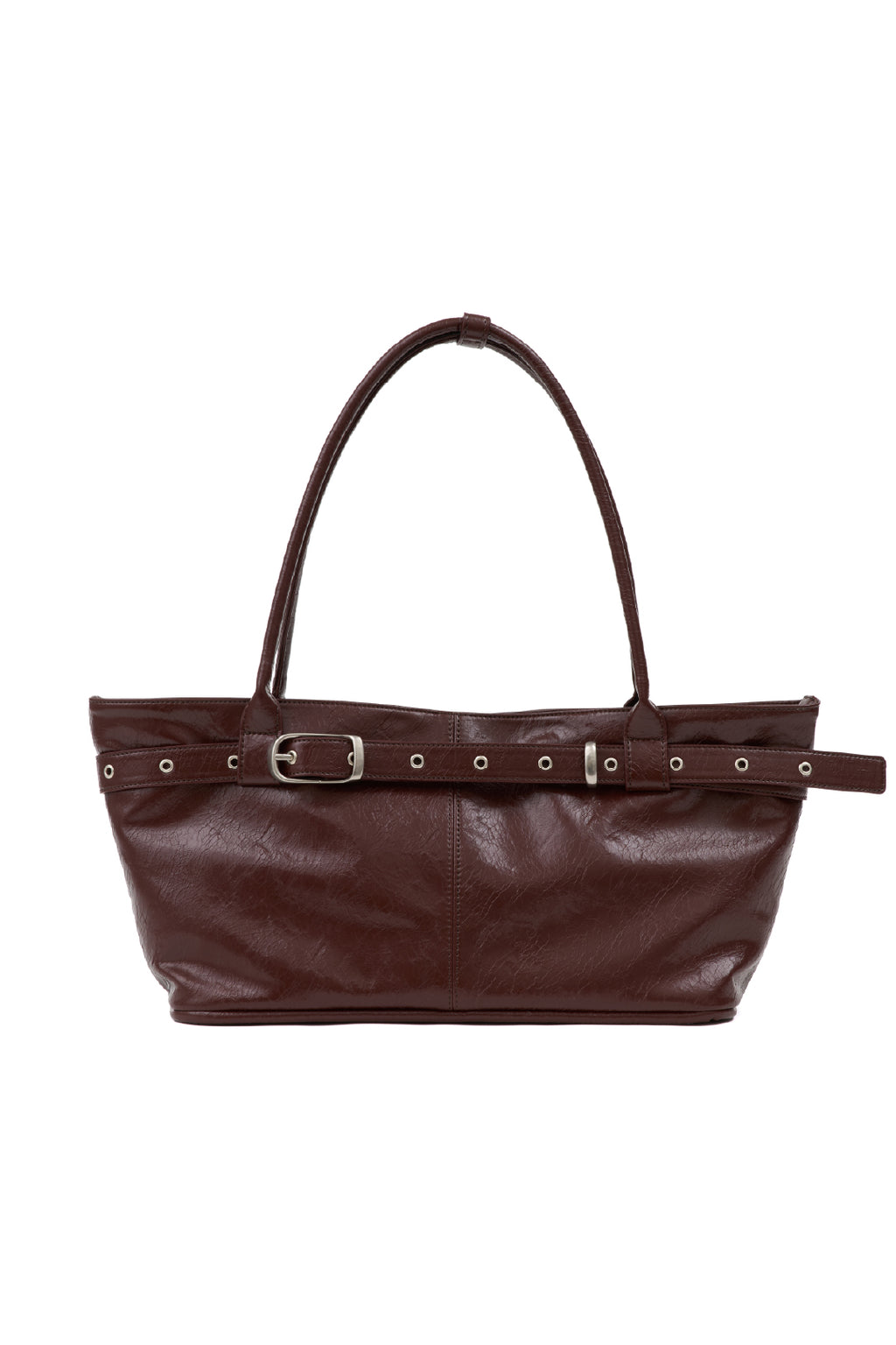 belted boat bag (crack burgundy)
