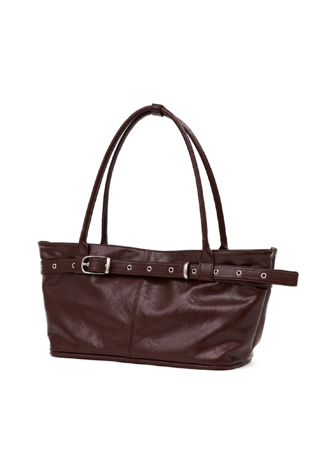 belted boat bag (crack burgundy)