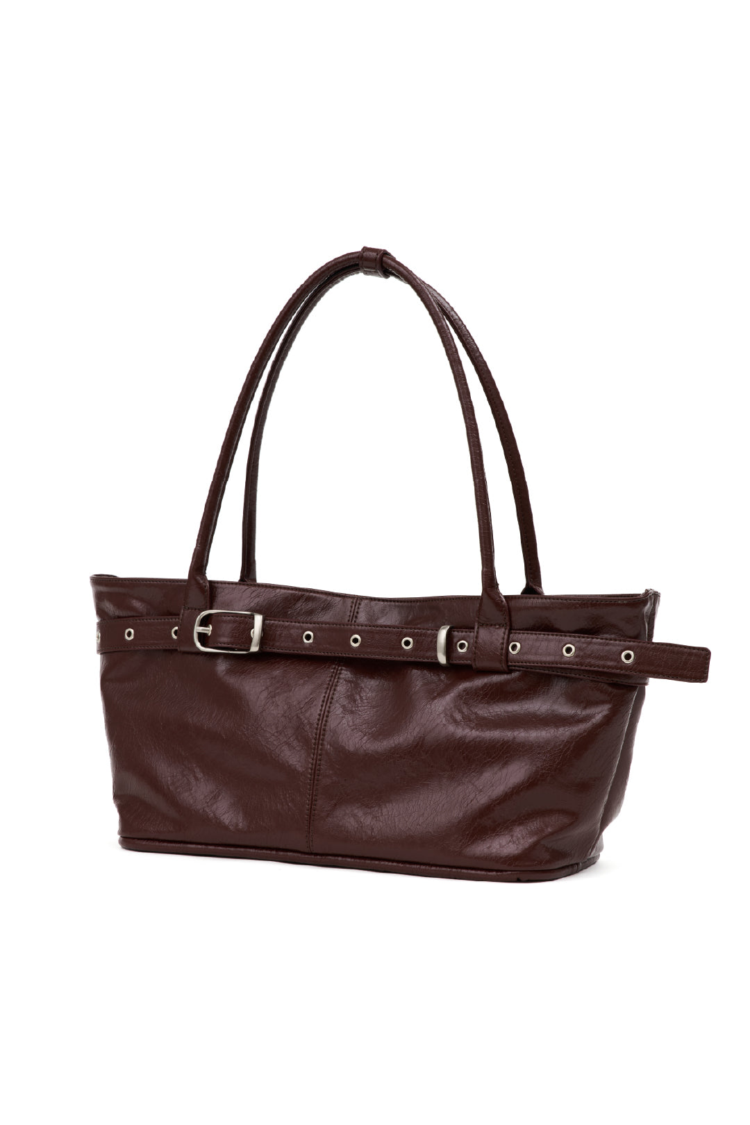 belted boat bag (crack burgundy)