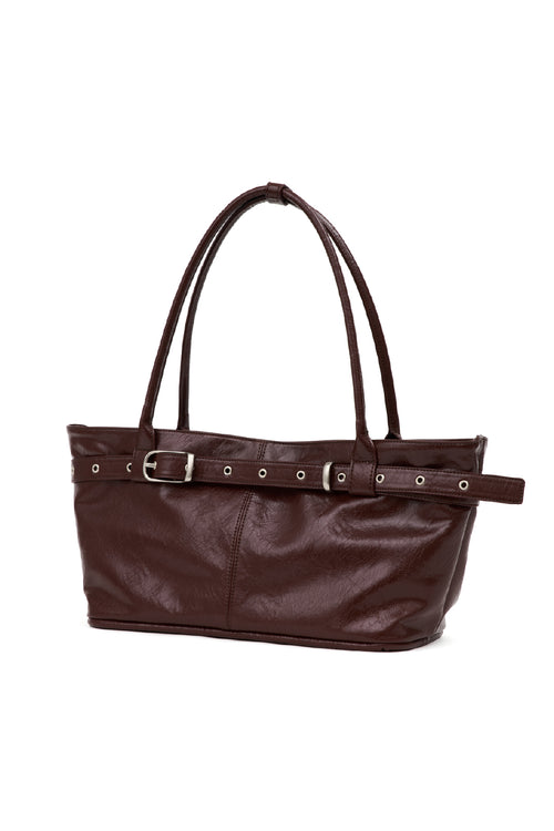 belted boat bag (crack burgundy)