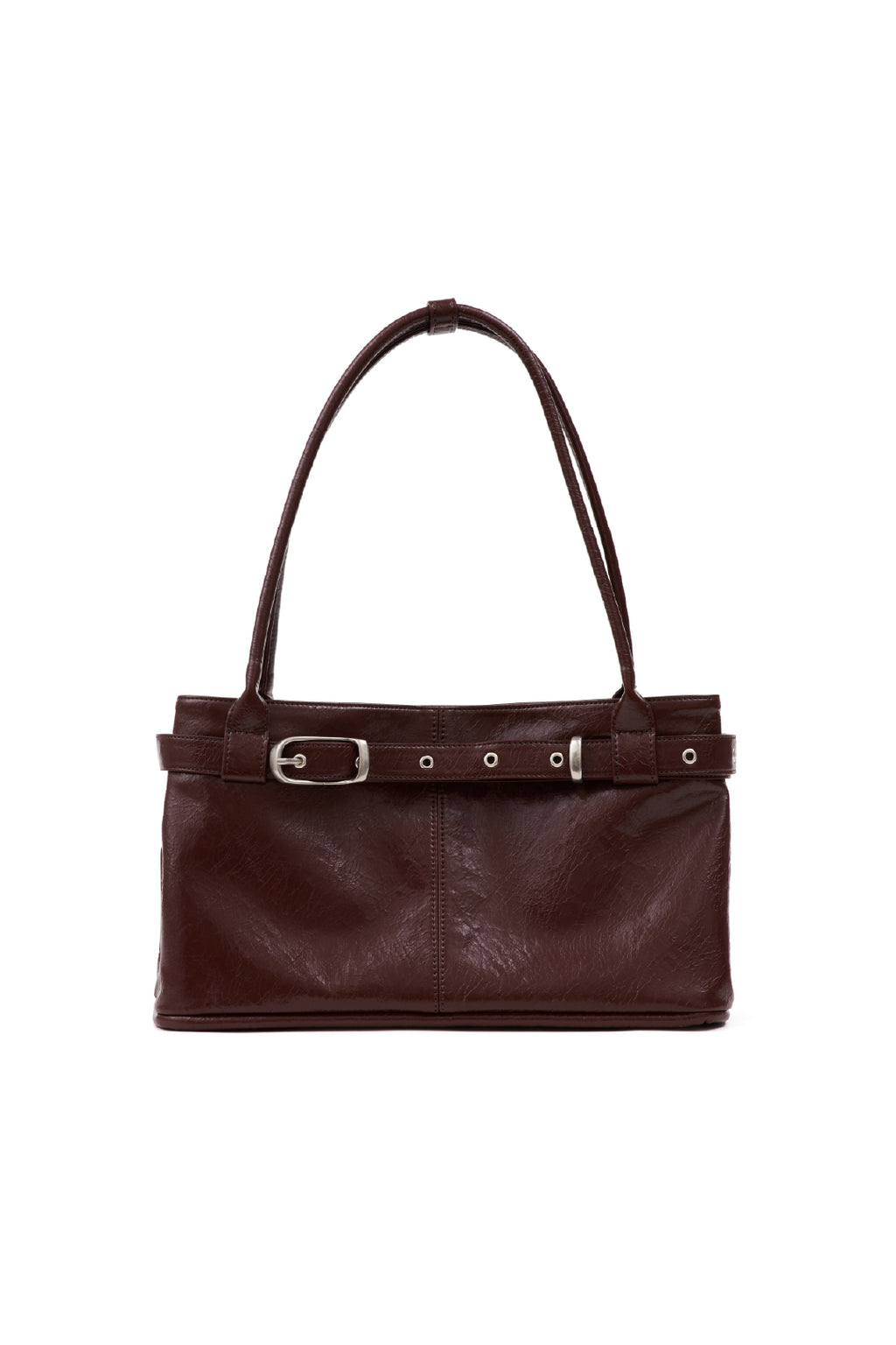 belted boat bag (crack burgundy)