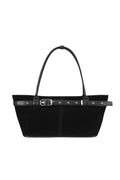 belted boat bag (suede black)