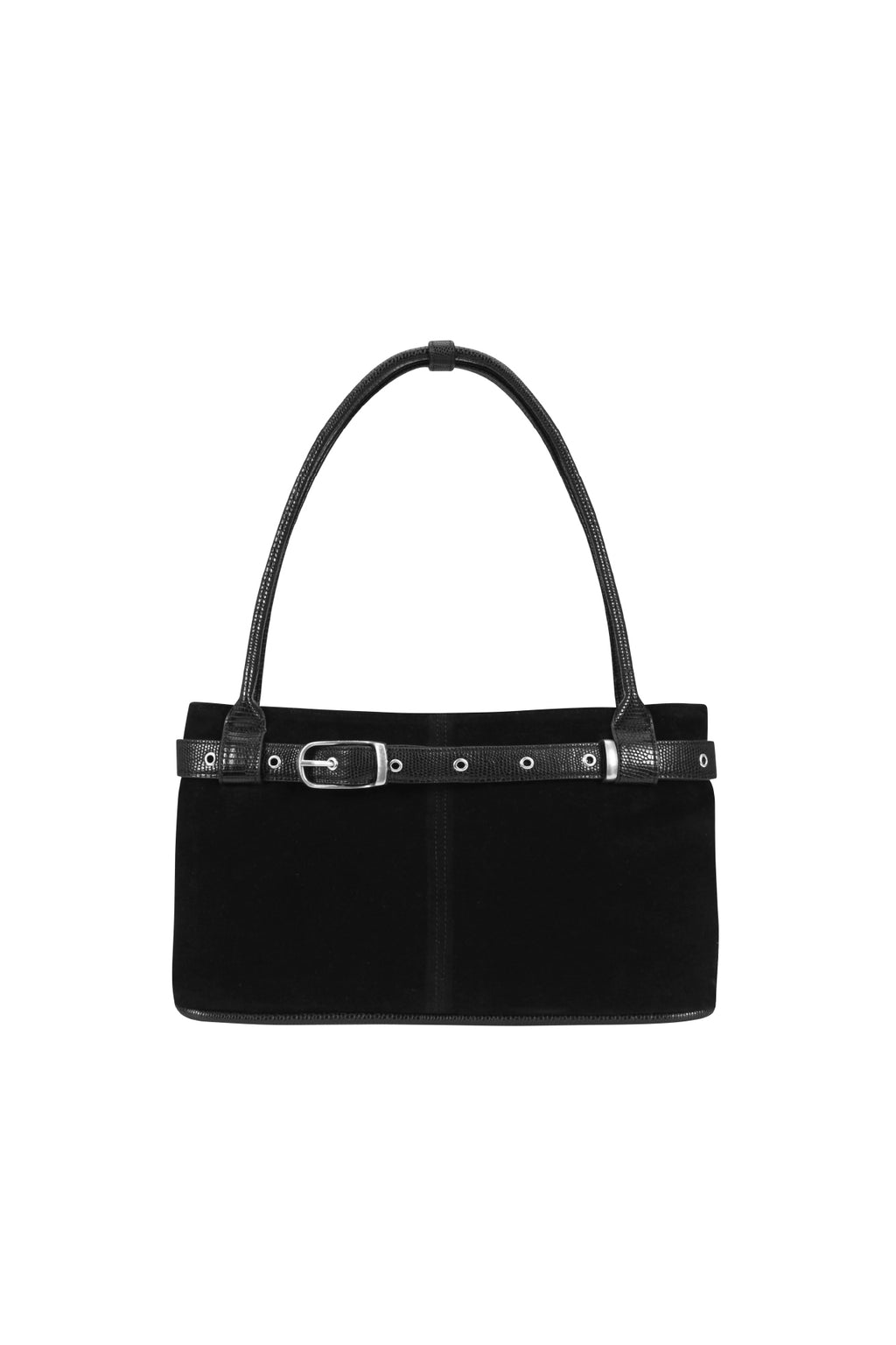 belted boat bag (suede black)