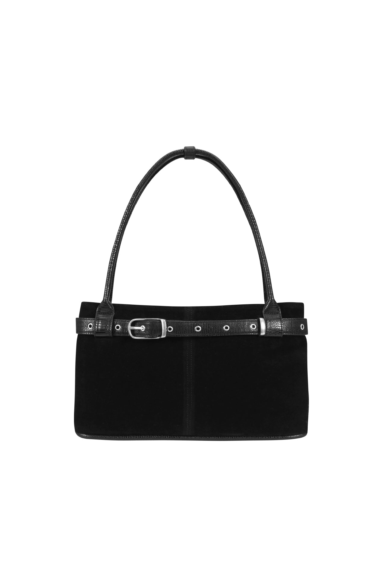 belted boat bag (suede black)