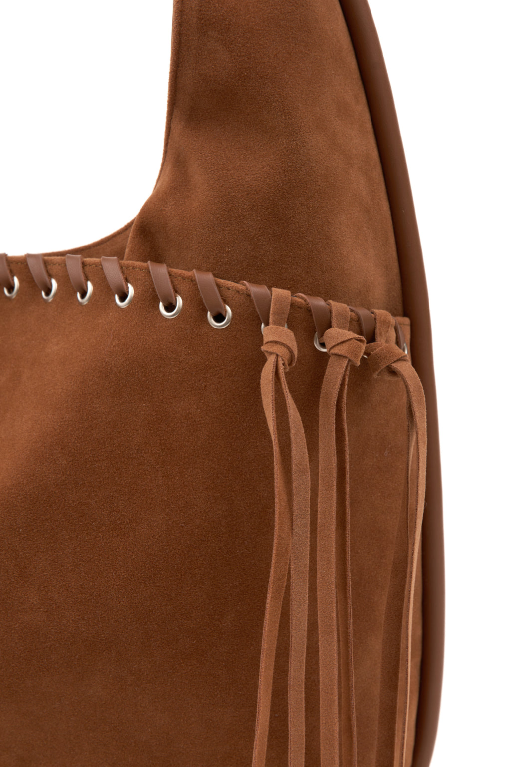 medium slash hobo bag (suede camel)